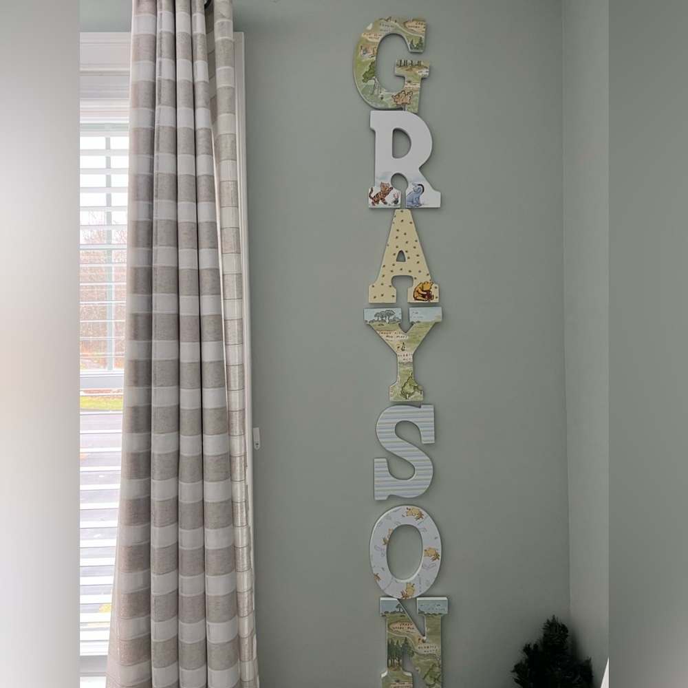 Classic/vintage Pooh decorative wooden letters.